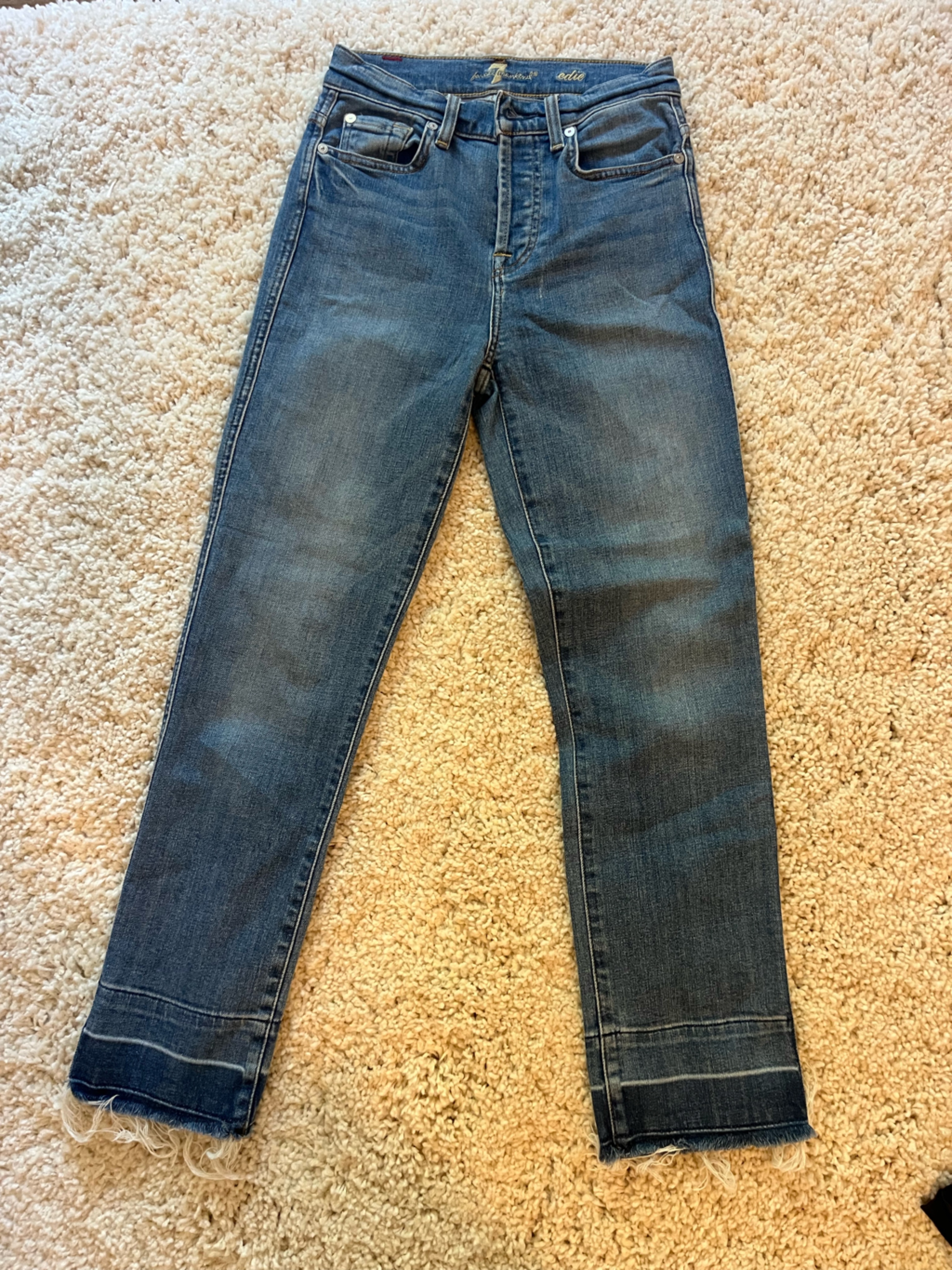 7 For All Of Mankind Classic Straight-Leg Blue Jeans